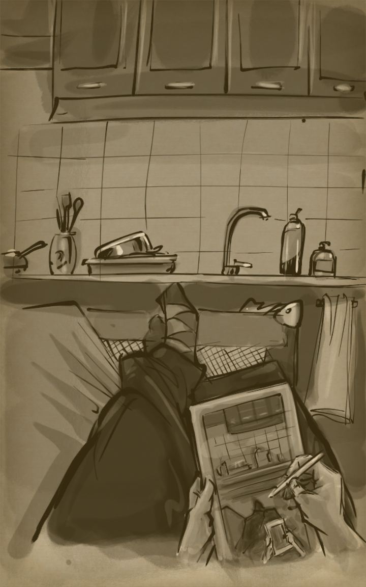 Kitchen at night